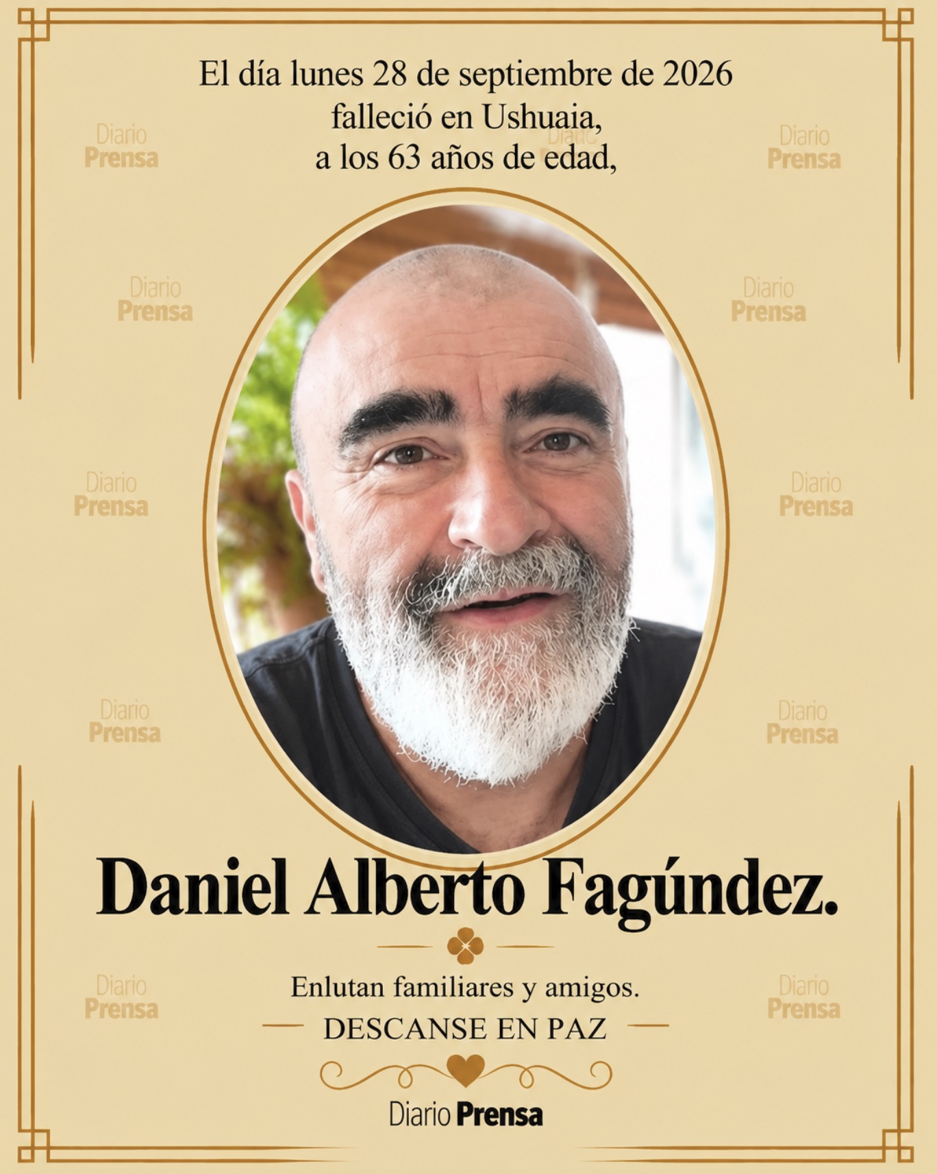 Fallecimiento | Daniel Alberto Fagúndez
